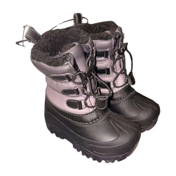 Member’s Mark Toddler Boys Snow Boots Black Gray Size 9/10 | NWT - Picture 1 of 2